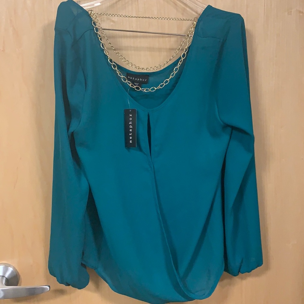 NWT. Metaphor pretty shirt with necklace built in.